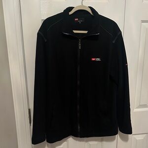Diesel Black Zip-Up Jacket with Small Red Logo
